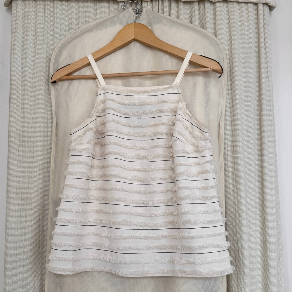 Anthropologie Maeve Fringe Striped Sleeveless Top Size 6